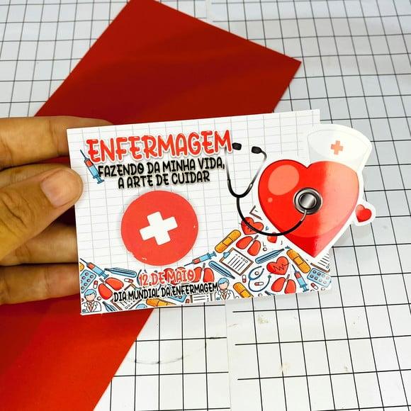 Card com Moedinha de Chocolate ao Leite- Enfermagem