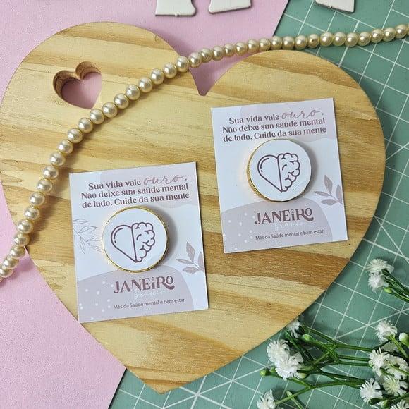 Card com Moedinha de Chocolate ao Leite- Janeiro Branco