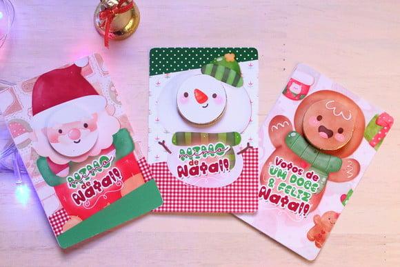 Card com Moedinha de Chocolate ao Leite- Natal