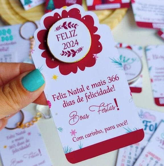 Card com Moedinha de Chocolate ao Leite- Natal
