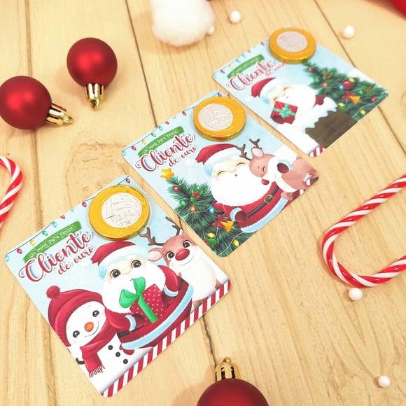 Card com Moedinha de Chocolate ao Leite- Natal
