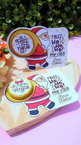 Card com Moedinha de Chocolate ao Leite- Natal