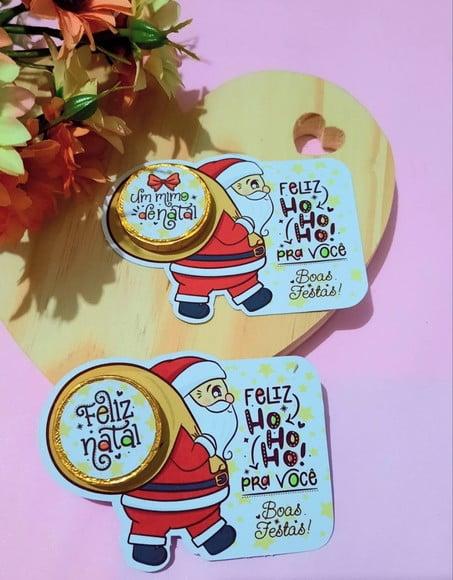 Card com Moedinha de Chocolate ao Leite- Natal