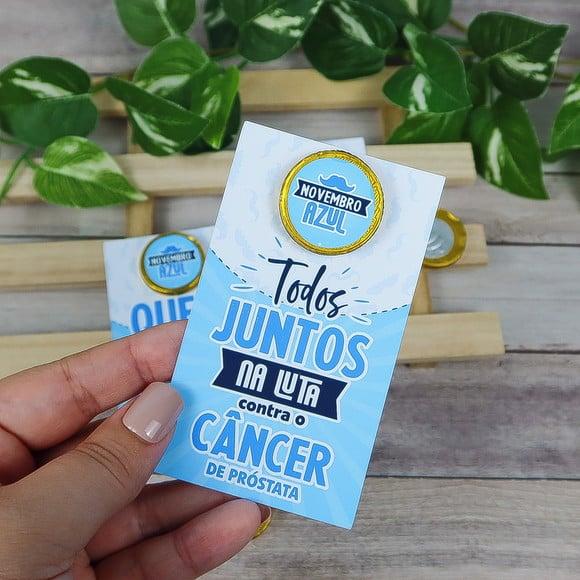 Card com Moedinha de Chocolate ao Leite- Novembro Azul