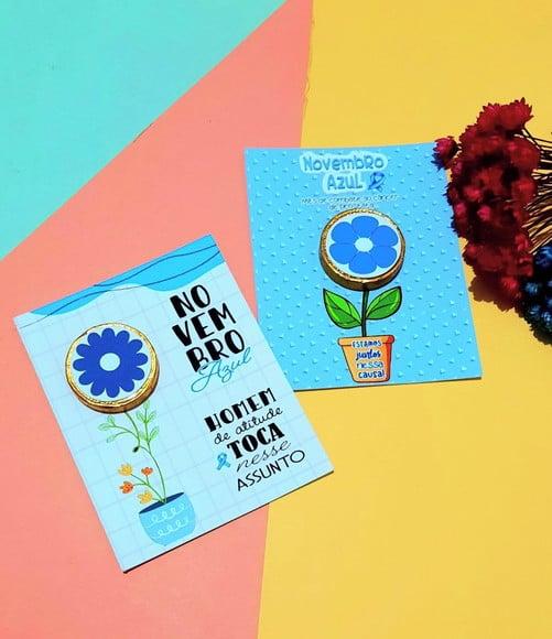Card com Moedinha de Chocolate ao Leite- Novembro Azul