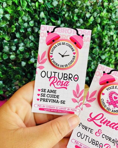 Card com Moedinha de Chocolate ao Leite- Outubro Rosa