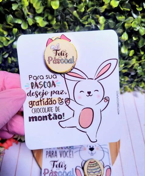 Card com Moedinha de Chocolate ao Leite- Páscoa