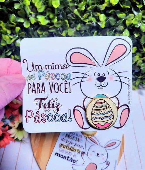 Card com Moedinha de Chocolate ao Leite- Páscoa