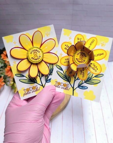 Card com Moedinha de Chocolate ao Leite- Setembro Amarelo