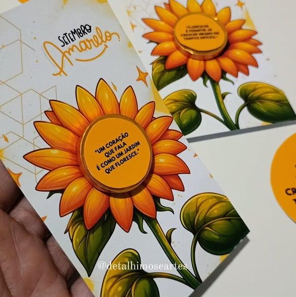 Card com Moedinha de Chocolate ao Leite- Setembro Amarelo