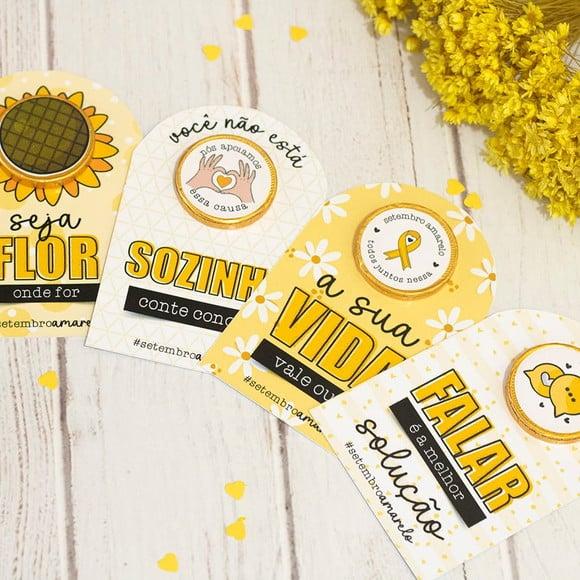 Card com Moedinha de Chocolate ao Leite- Setembro Amarelo