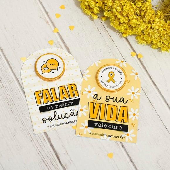 Card com Moedinha de Chocolate ao Leite- Setembro Amarelo
