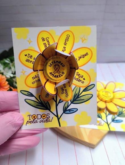 Card com Moedinha de Chocolate ao Leite- Setembro Amarelo