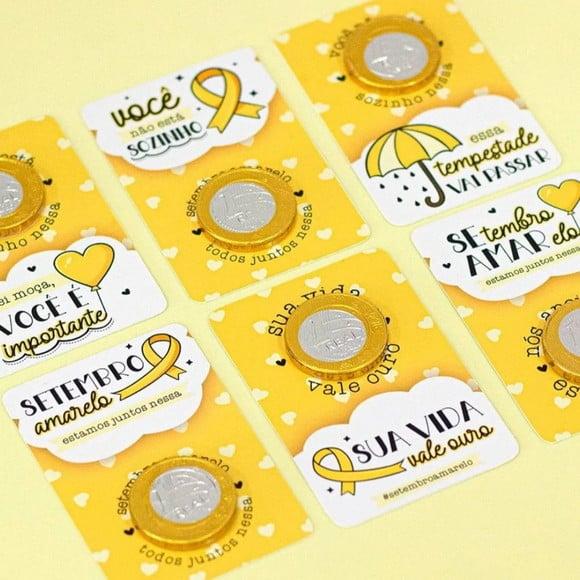 Card com Moedinha de Chocolate ao Leite- Setembro Amarelo