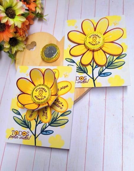 Card com Moedinha de Chocolate ao Leite- Setembro Amarelo