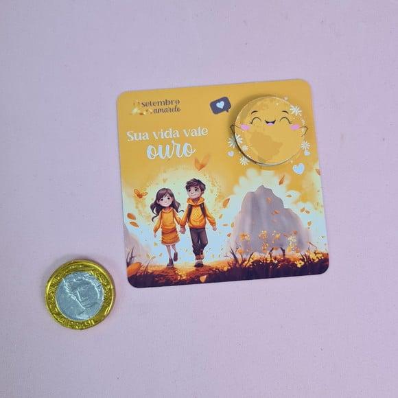 Card com Moedinha de Chocolate ao Leite- Setembro Amarelo