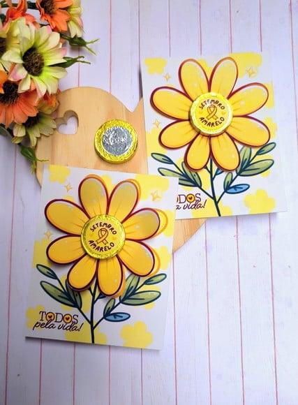 Card com Moedinha de Chocolate ao Leite- Setembro Amarelo