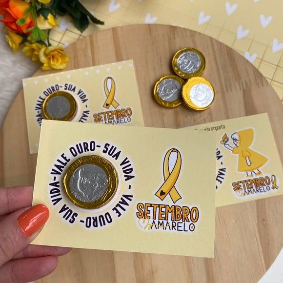 Card com Moedinha de Chocolate ao Leite- Setembro Amarelo