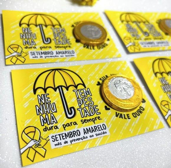 Card com Moedinha de Chocolate ao Leite- Setembro Amarelo