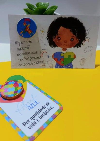 Card com Moedinha de Chocolate- Abril Azul