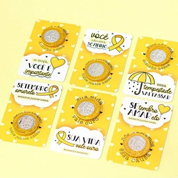Card com Moedinha de Chocolate ao Leite- Setembro Amarelo