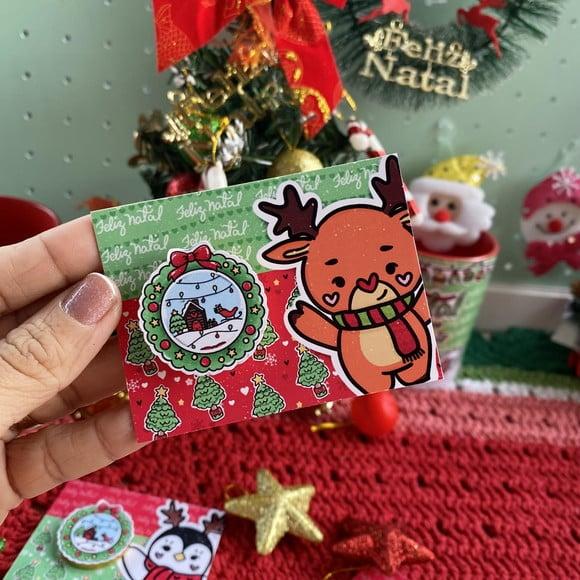 Card com Moedinha de Chocolate- Natal