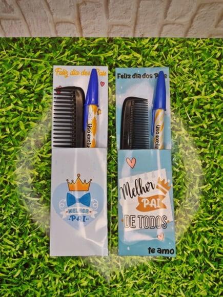 Card com Pente de Bolso e Caneta- Dia dos Pais