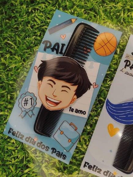 Card com Pente de Bolso- Dia dos Pais