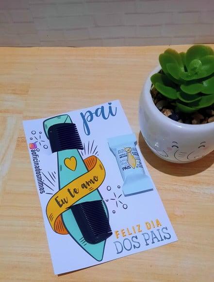 Card com Pentinho e Balinha- Dia dos Pais