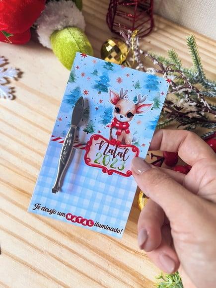 Card com Pinça ou Escovinha- Natal