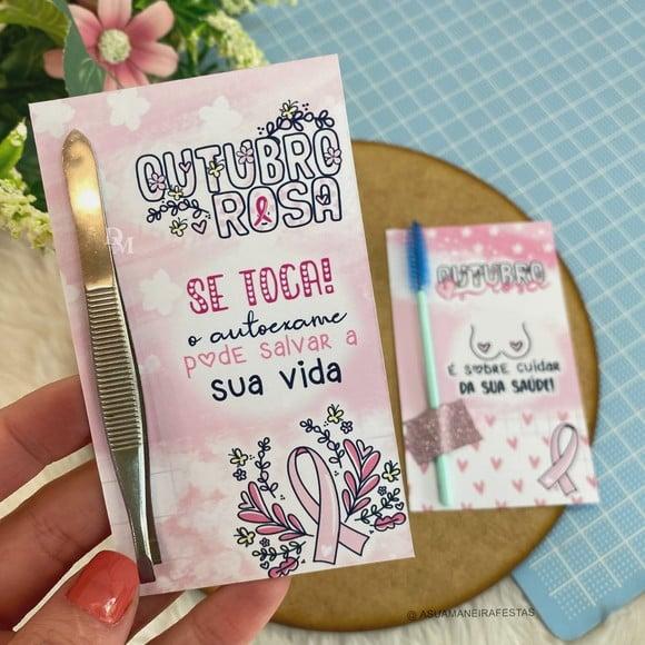 Card com Pinça- Outubro Rosa