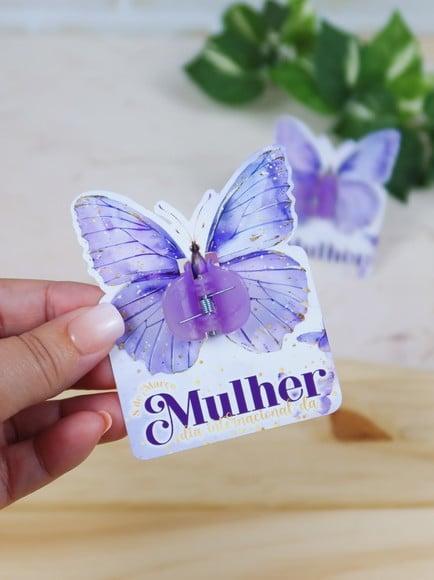 Card com Piranha de Cabelo- Dia da Mulher