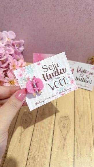 Card com Piranha de Cabelo- Dia da Mulher