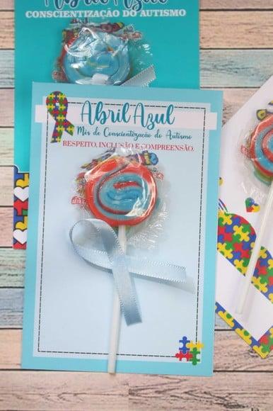 Card com Pirulito- Abril Azul