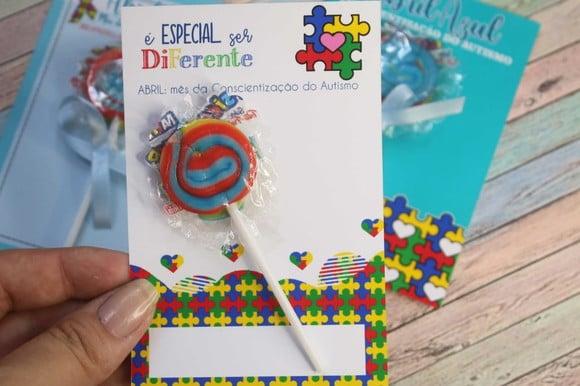 Card com Pirulito- Abril Azul