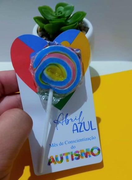 Card com Pirulito- Abril Azul