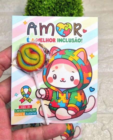 Card com Pirulito- Autismo- Abril Azul