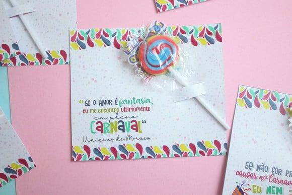 Card com Pirulito- Carnaval