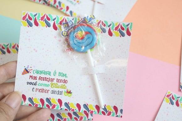 Card com Pirulito- Carnaval