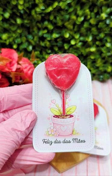 Card com Pirulito- Dia das Mães