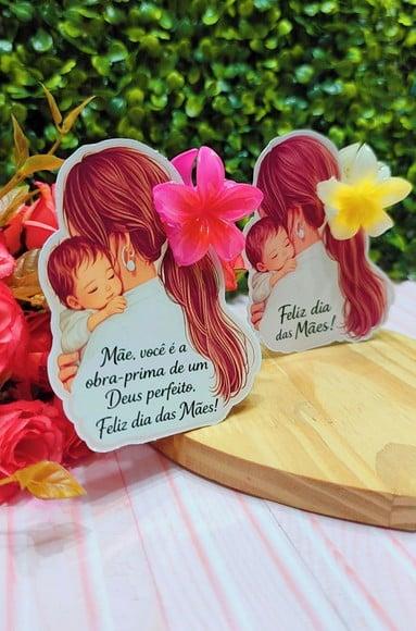 Card com Prendedor de Cabelo Florzinha- Dia das Mães