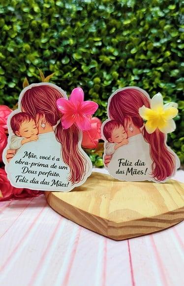 Card com Prendedor de Cabelo Florzinha- Dia das Mães