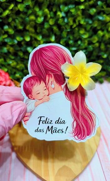 Card com Prendedor de Cabelo Florzinha- Dia das Mães