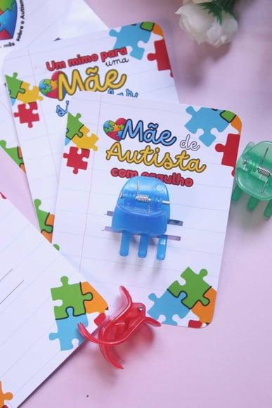 Card com Prendedor de Cabelo- Autismo