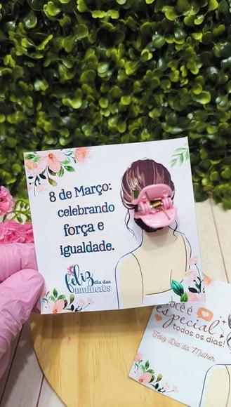 Card com Prendedor de Cabelo- Dia da Mulher
