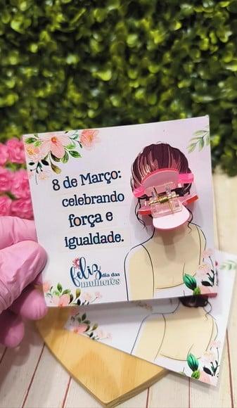 Card com Prendedor de Cabelo- Dia da Mulher