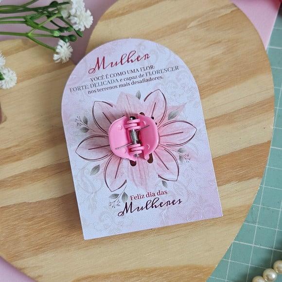 Card com Prendedor de Cabelo- Dia da Mulher