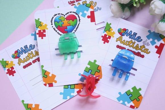 Card com Prendedor de Cabelo- Autismo