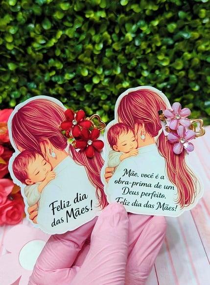 Card com Prendedor de Cabelo- Dia das Mães