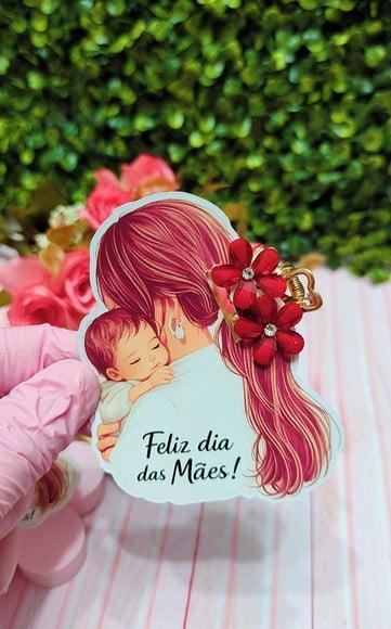 Card com Prendedor de Cabelo- Dia das Mães